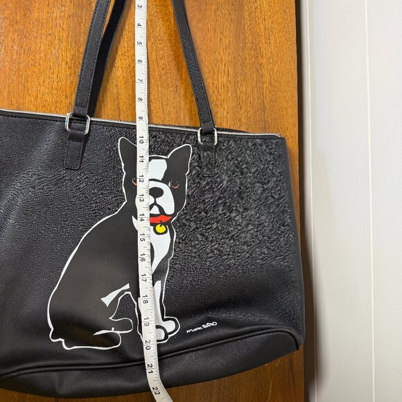 Marc Tetro Black Large Tote with Boston Terrier Dog Featured - Picture 9 of 12